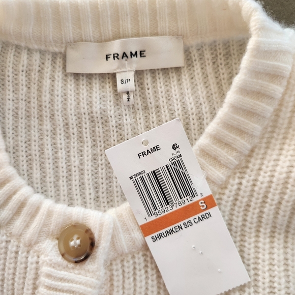 Frame Womens Shrunken Rib Wool & Cashmere Cardigan Size Small NWT $448 - Picture 9 of 12